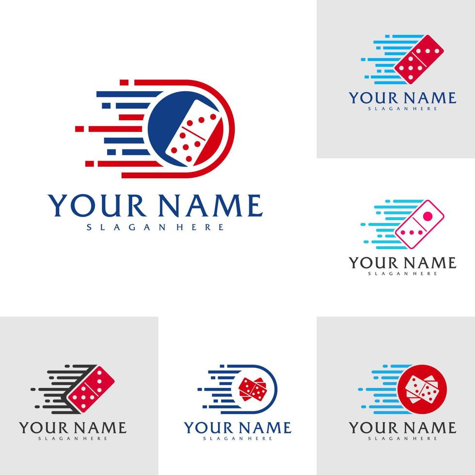 Set of Fast Domino logo vector template, Creative Domino logo design concepts