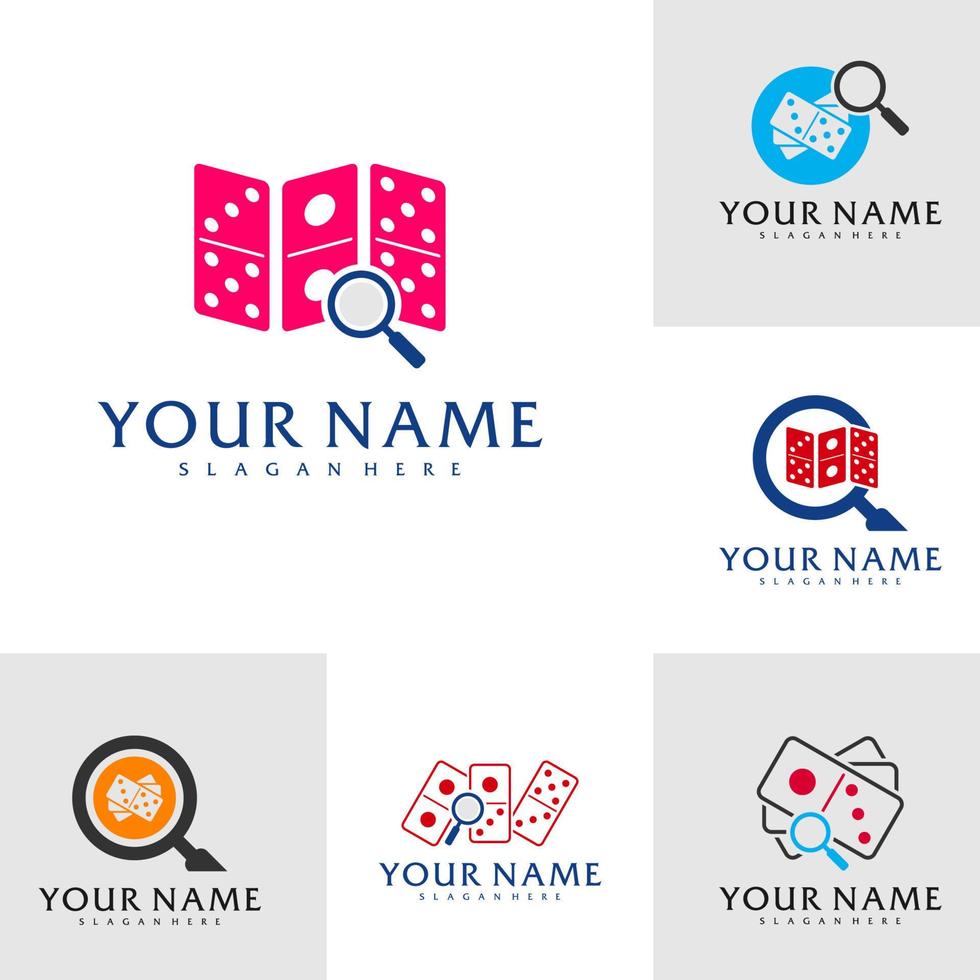 Set of Find Domino logo vector template, Creative Domino logo design concepts