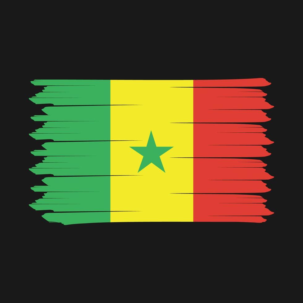 Senegal Flag Brush Design Vector Illustration
