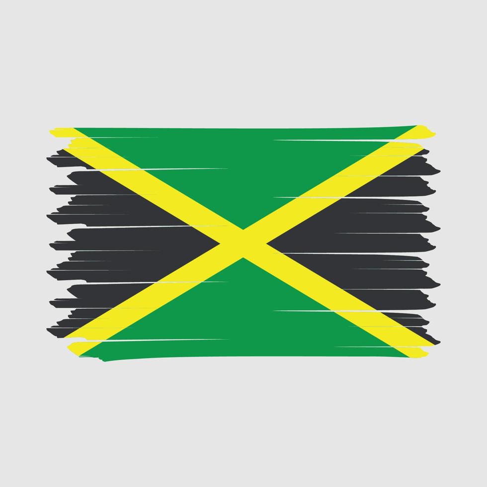 Jamaica Flag Brush Design Vector Illustration