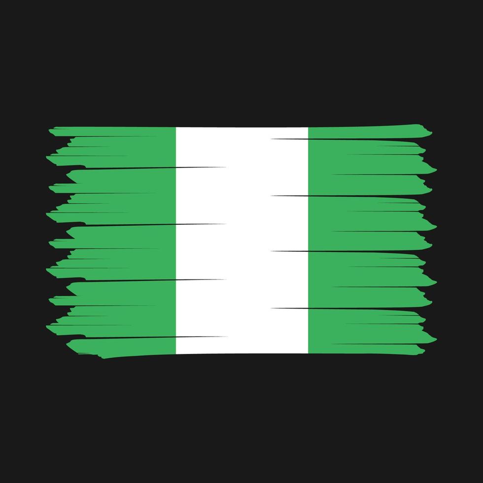 ilustración de vector de diseño de pincel de bandera de nigeria