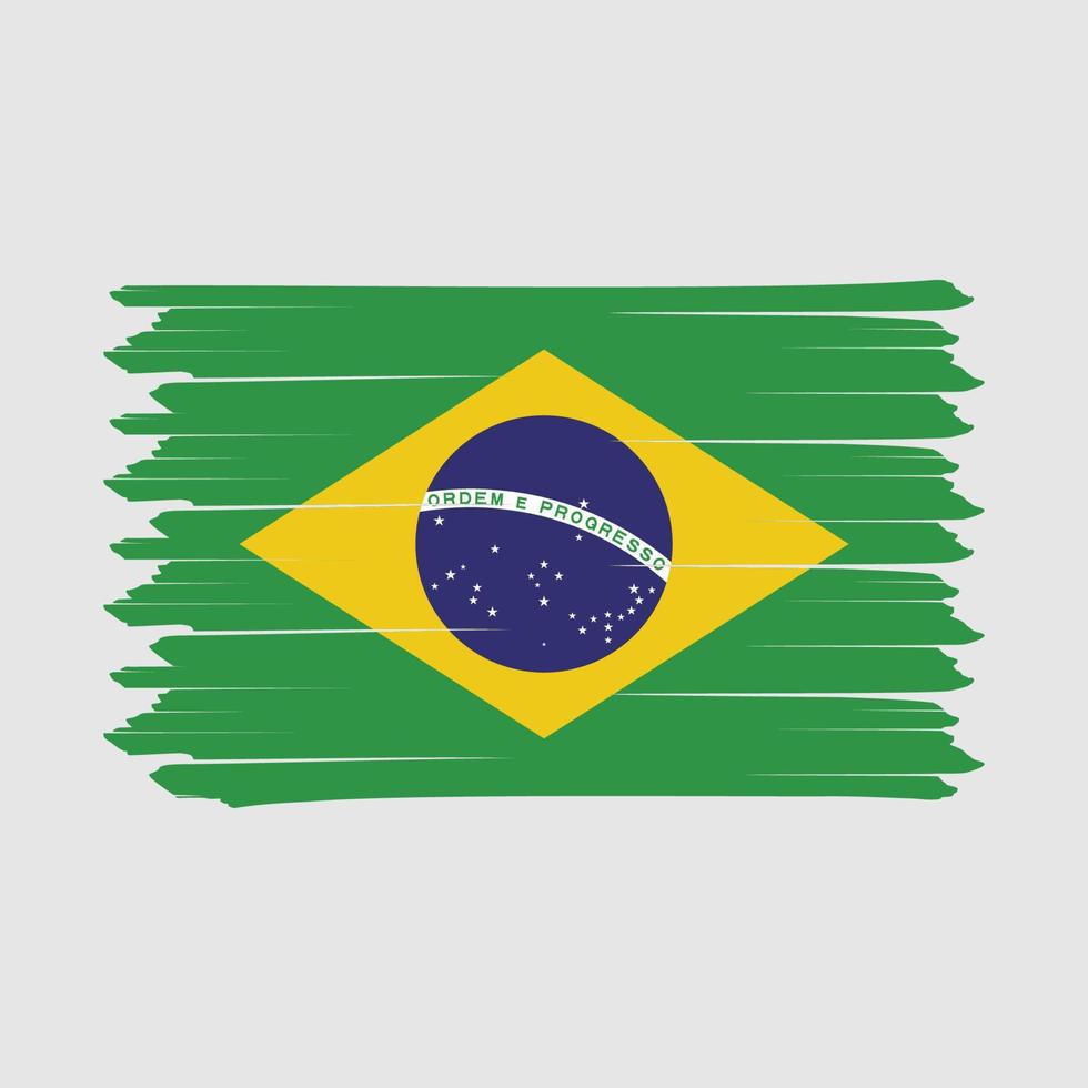 Brazil Flag Brush Design Vector Illustration