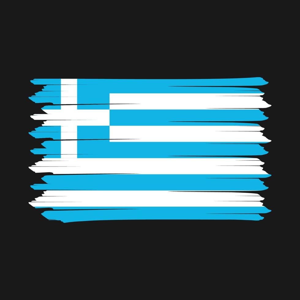 Greece Flag Brush Design Vector Illustration