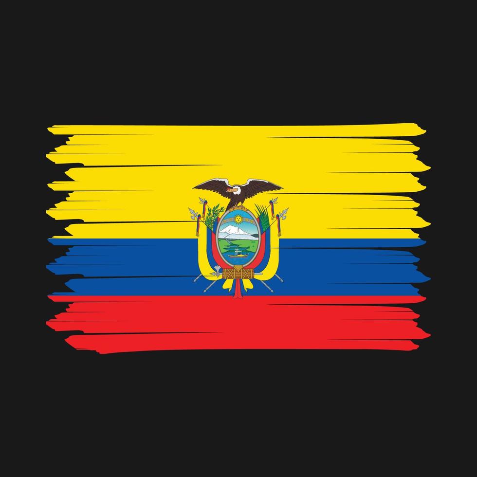 Ilustración de vector de diseño de pincel de bandera de ecuador