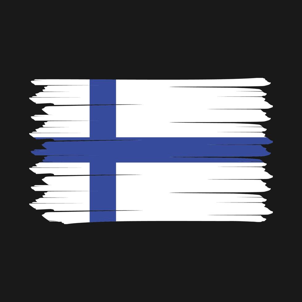 Finland Flag Brush Design Vector Illustration