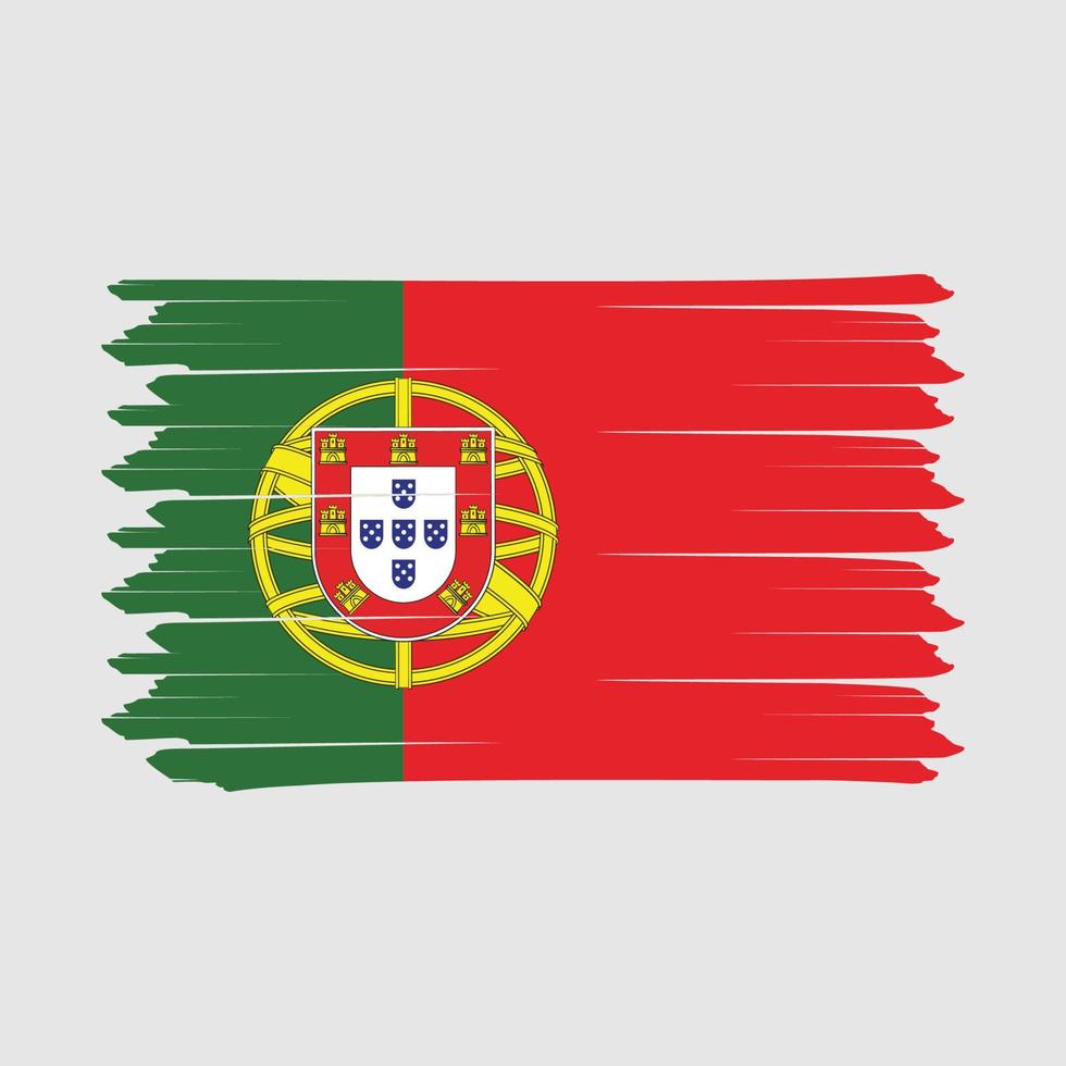 Ilustración de vector de diseño de pincel de bandera de portugal