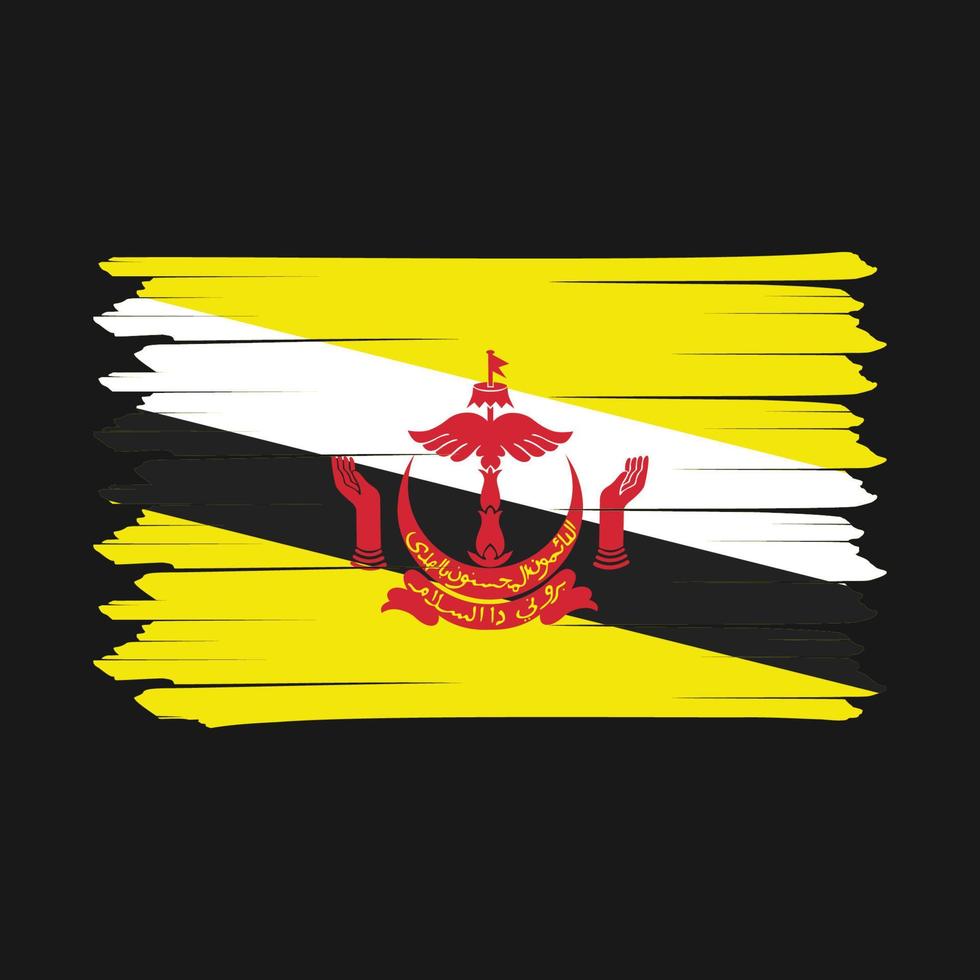 Brunei Flag Brush Design Vector Illustration