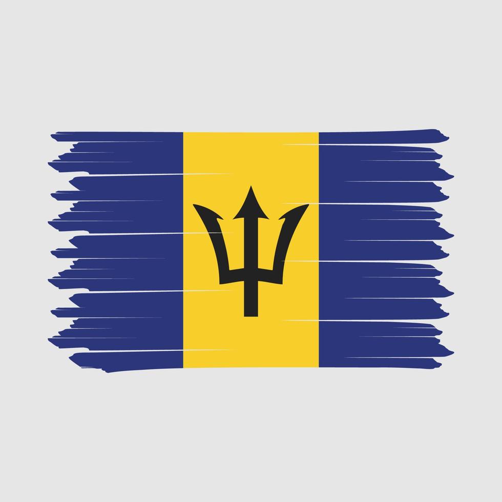 Ilustración de vector de diseño de pincel de bandera de barbados