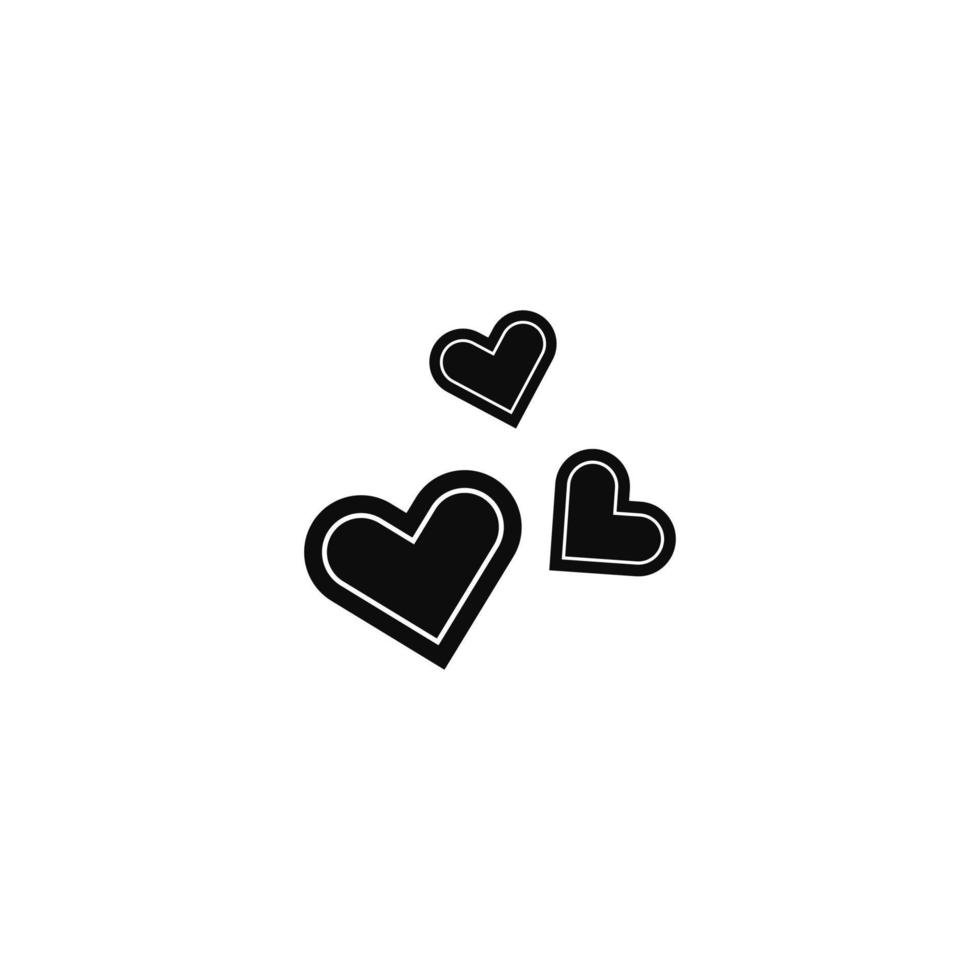 Heart flat hand drawn vector design with black color