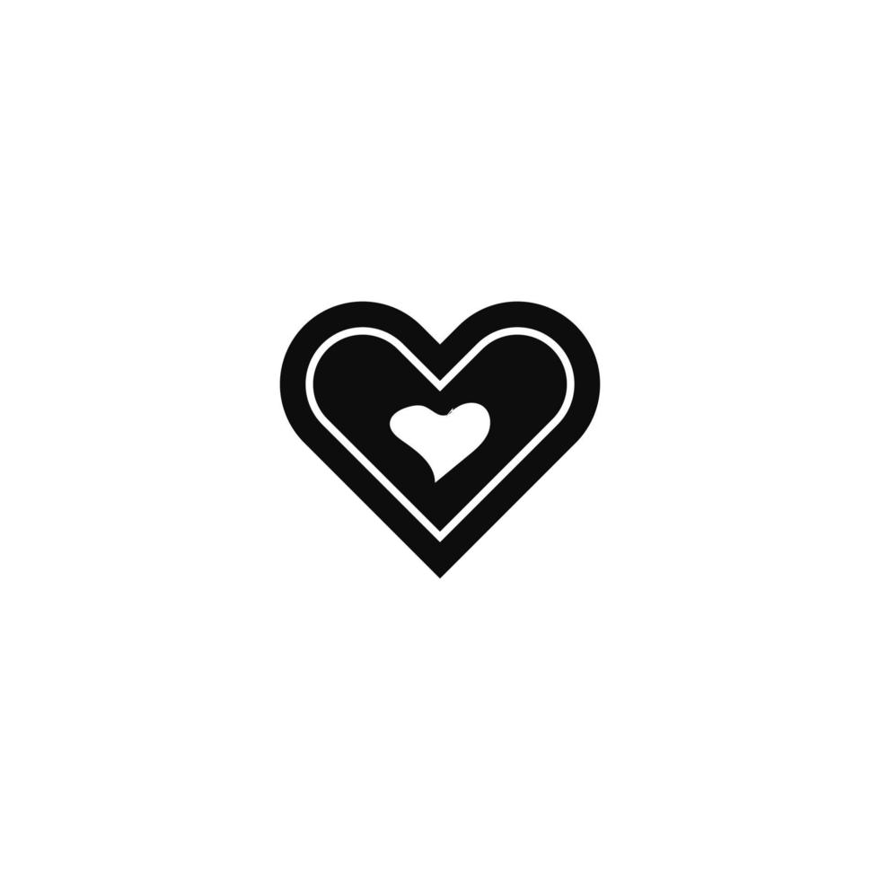 diseño de vector dibujado a mano plana de corazón con color negro