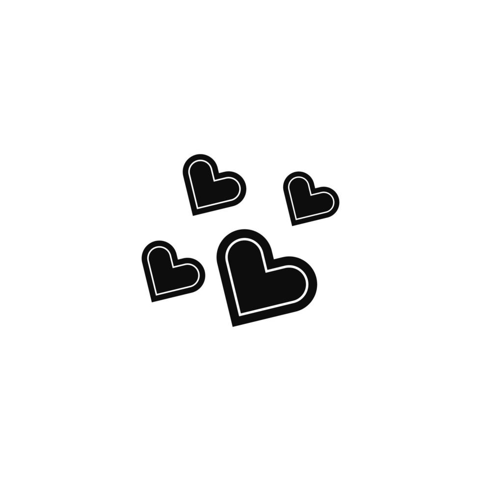Heart flat hand drawn vector design with black color