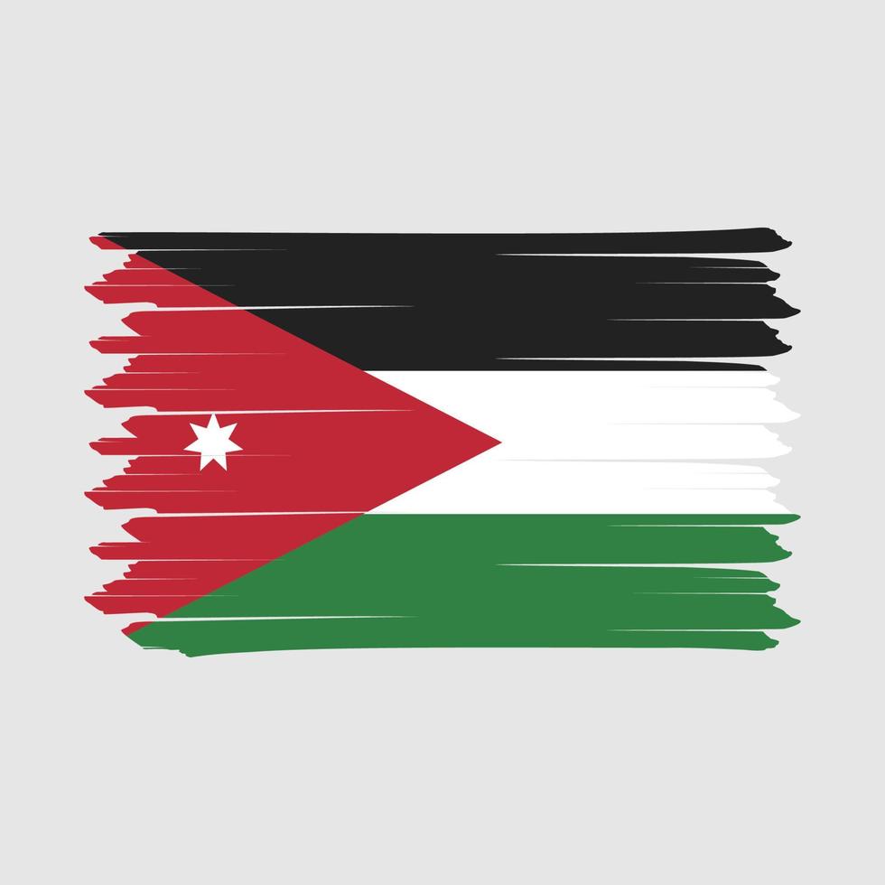 cepillo de bandera de Jordania vector