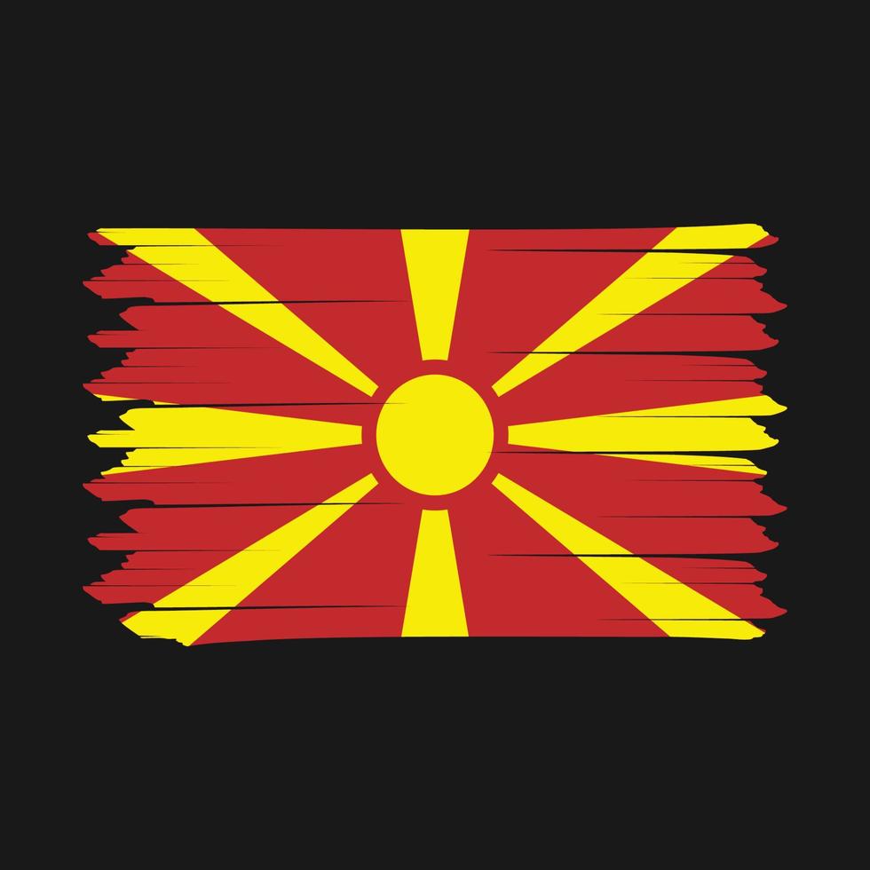 pincel de bandera de macedonia del norte vector