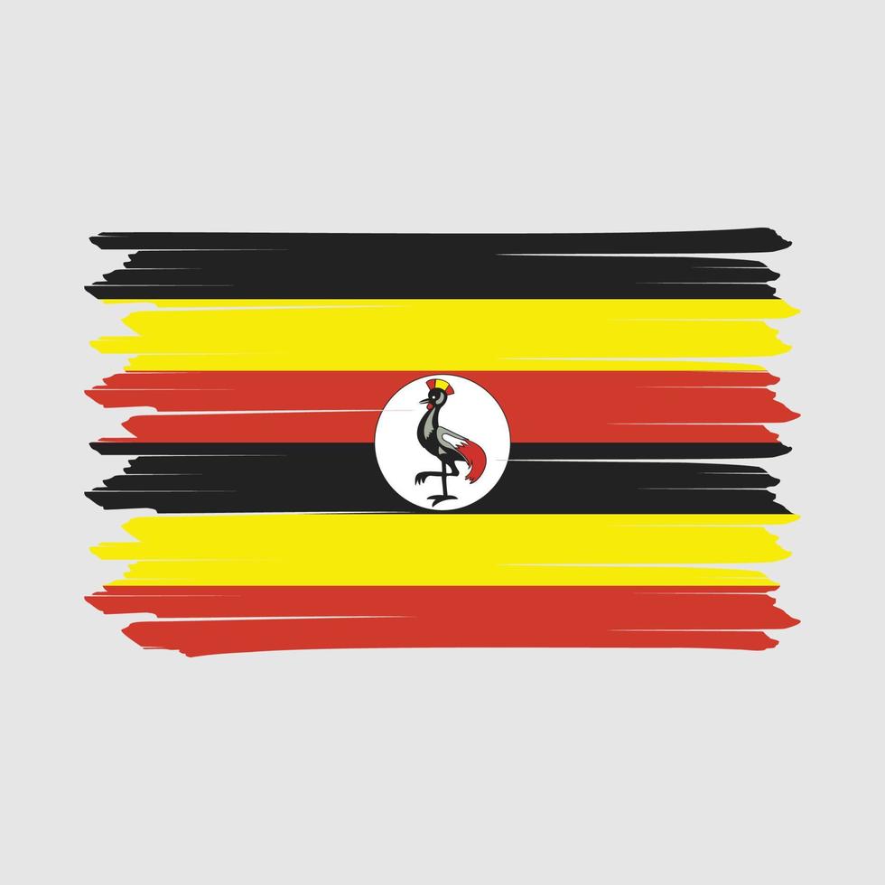 pincel de bandera de uganda vector