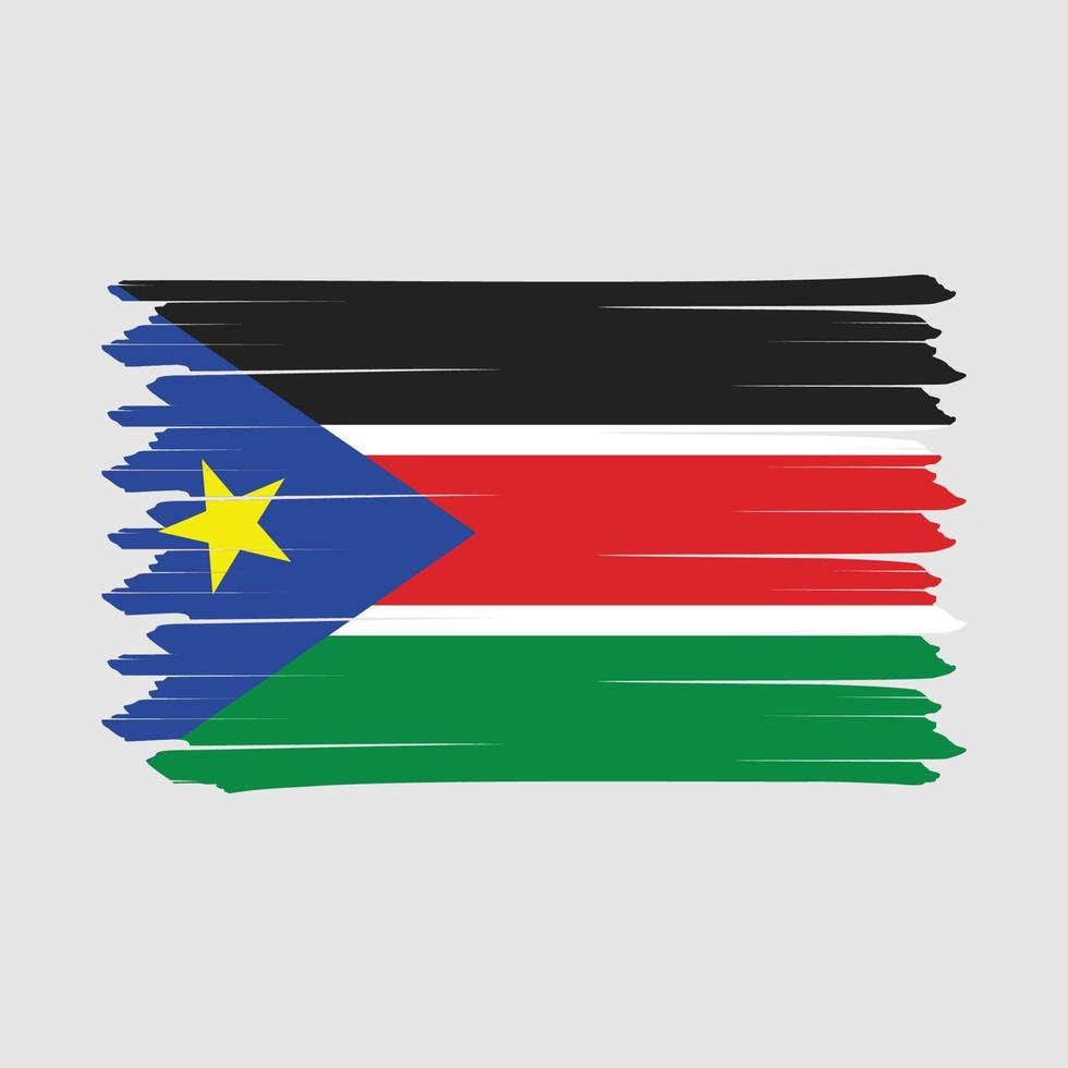 South Sudan Flag Brush vector