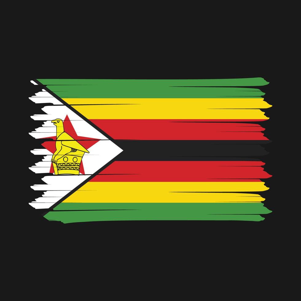 cepillo de bandera de zimbawe vector