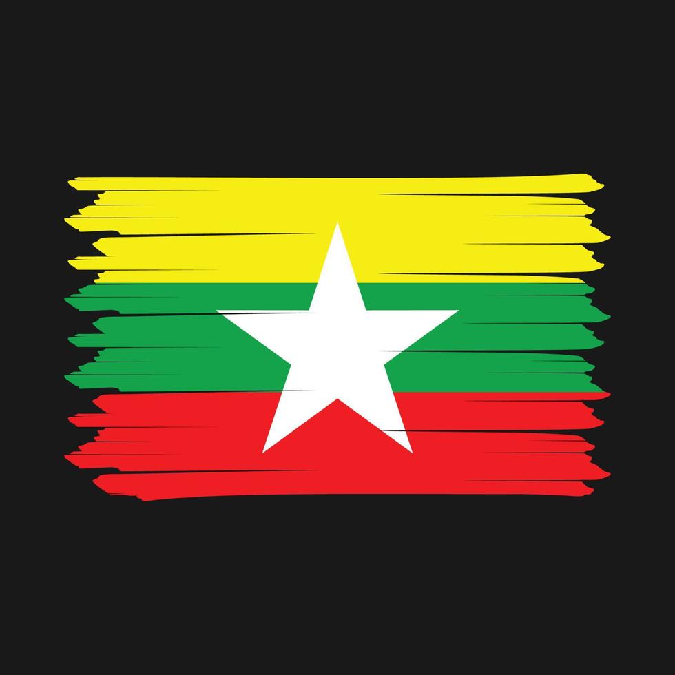 cepillo de bandera de myanmar vector