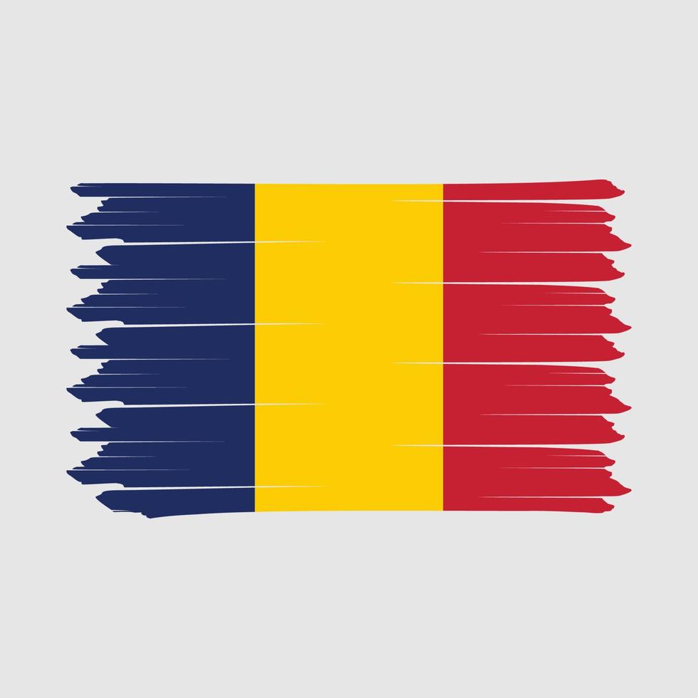 cepillo de bandera de chad vector