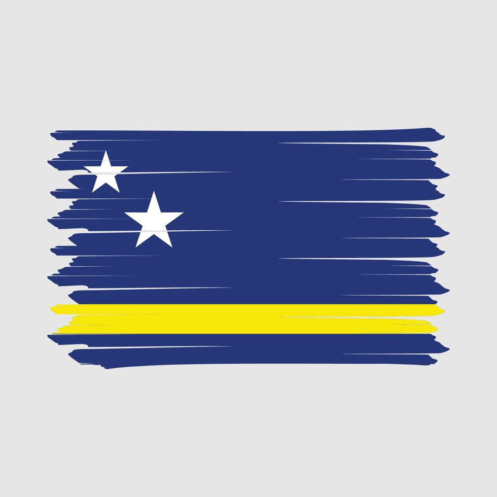 Curacao Flag Brush vector
