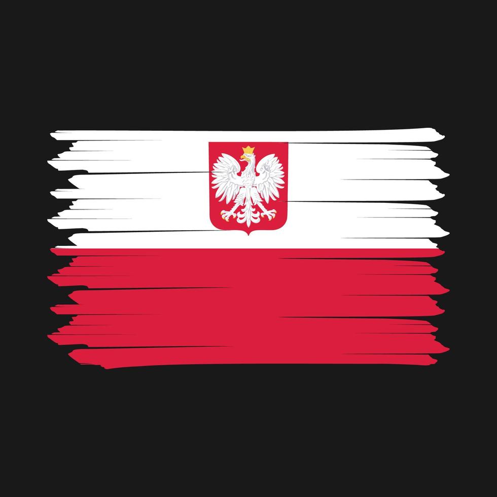 pincel de bandera de polonia vector