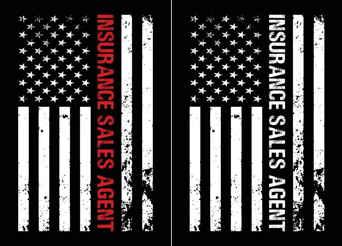 American Flag Insurance Sales Agent Design vector