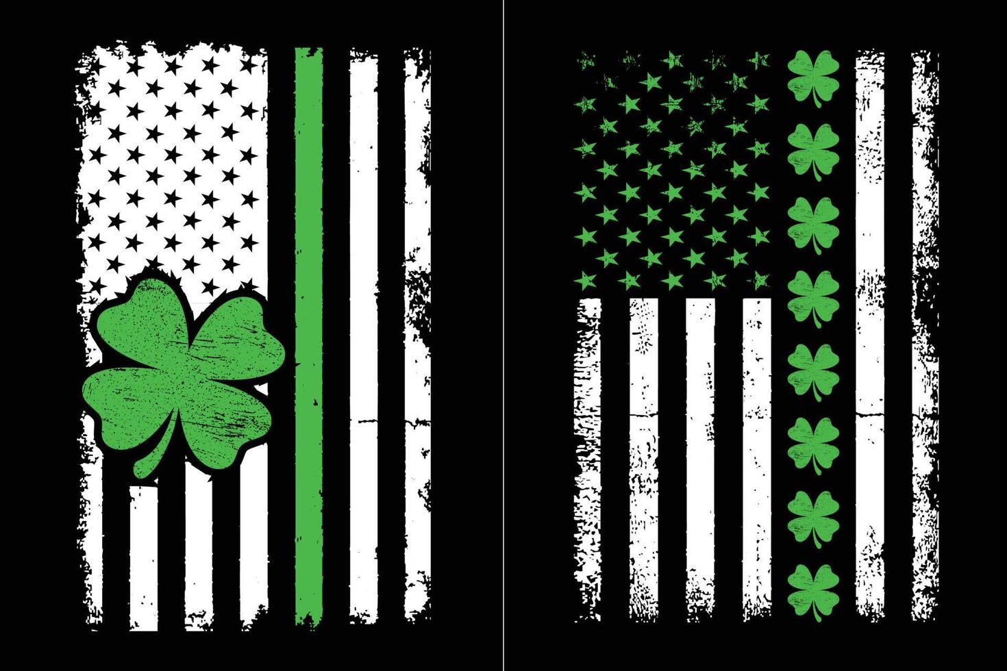 Vintage American Flag St. Patrick's Day vector