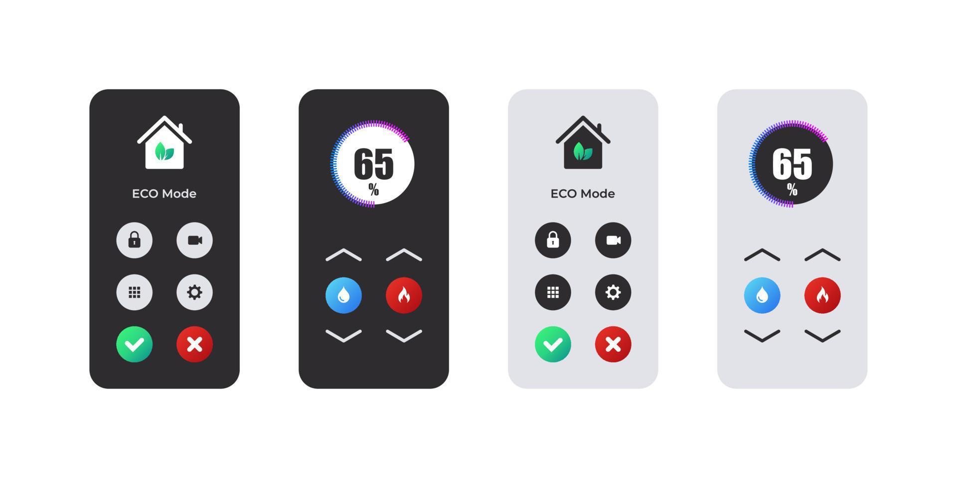 Smart home mobile interface. Smart home control icons. Vector illustration