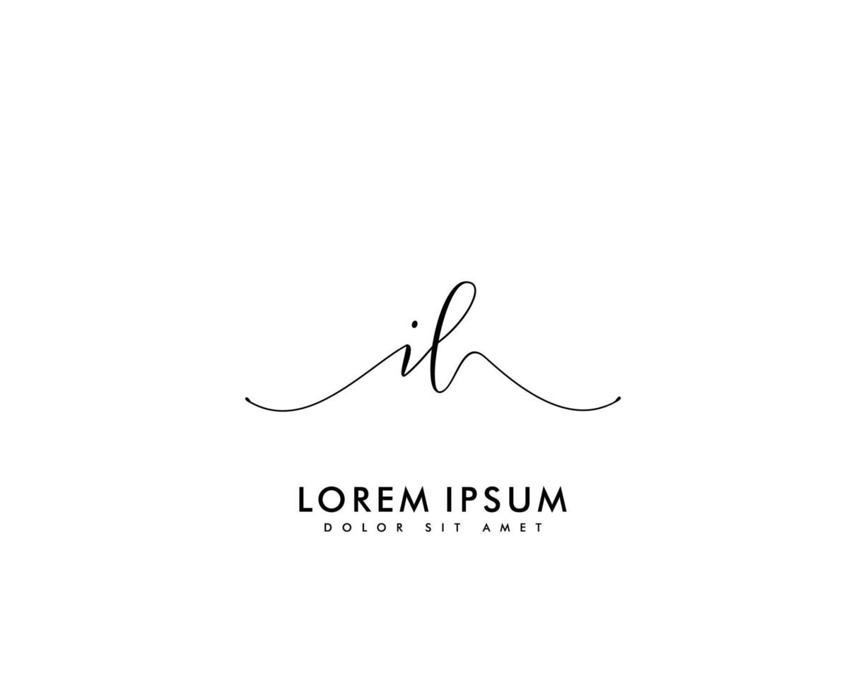 Initial IL Feminine logo beauty monogram and elegant logo design, handwriting logo of initial signature, wedding, fashion, floral and botanical with creative template vector