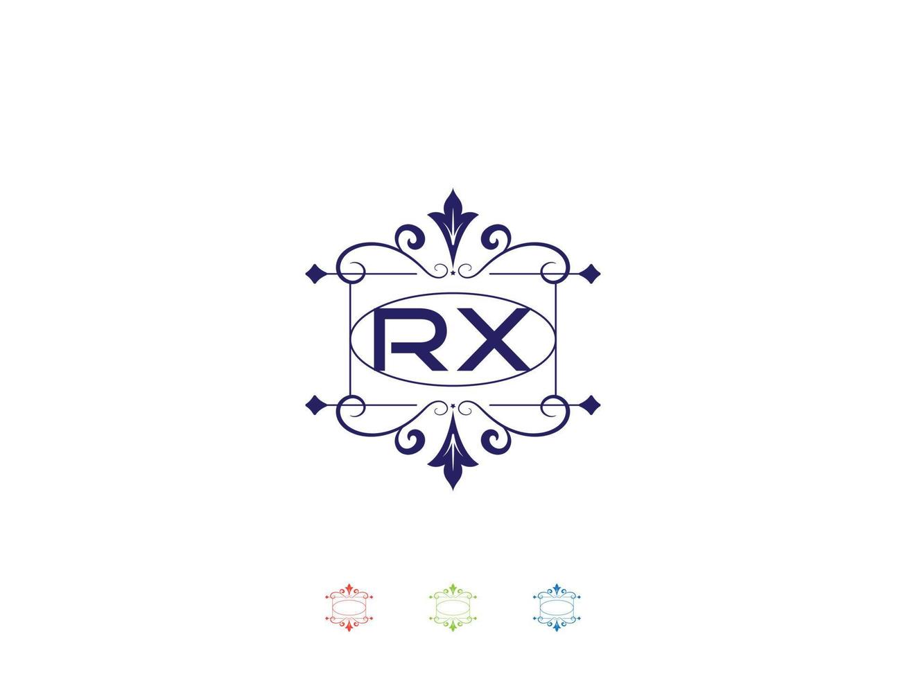 logotipo de lujo monograma rx, diseño único de letra del logotipo rx vector