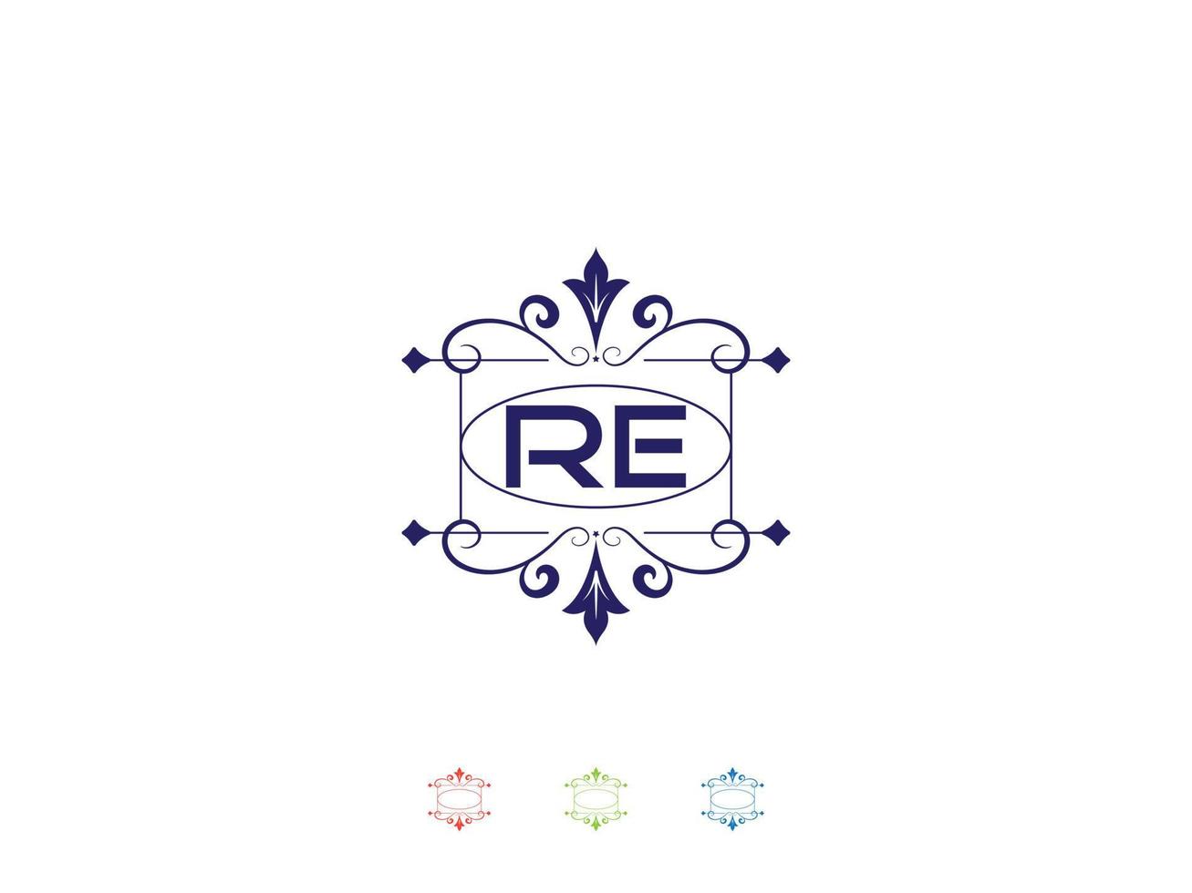 Monogram Re Luxury Logo, Unique RE Logo Letter Design vector
