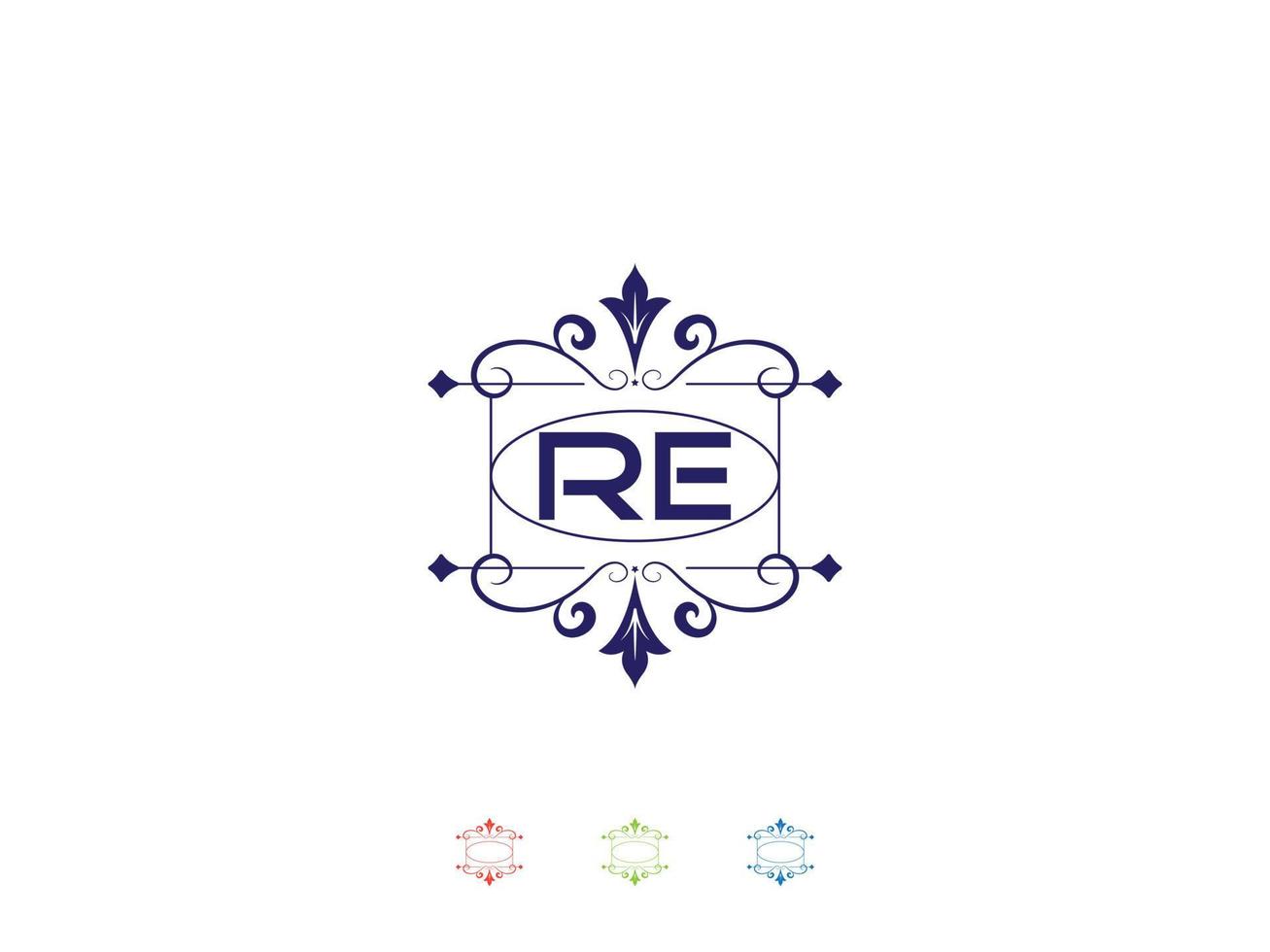 Monogram Re Luxury Logo, Unique RE Logo Letter Design vector