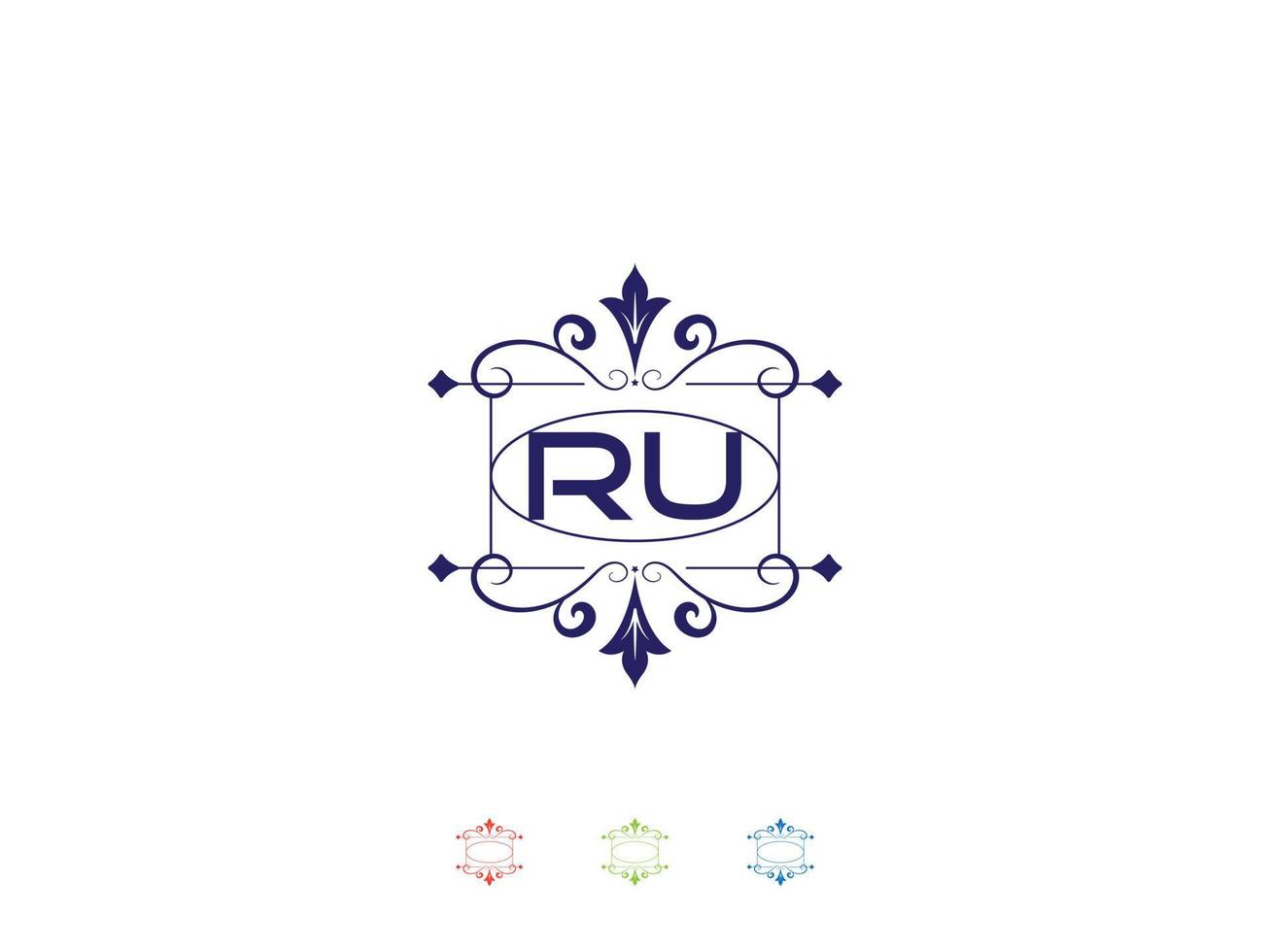 Monogram Ru Luxury Logo, Unique RU Logo Letter Design vector