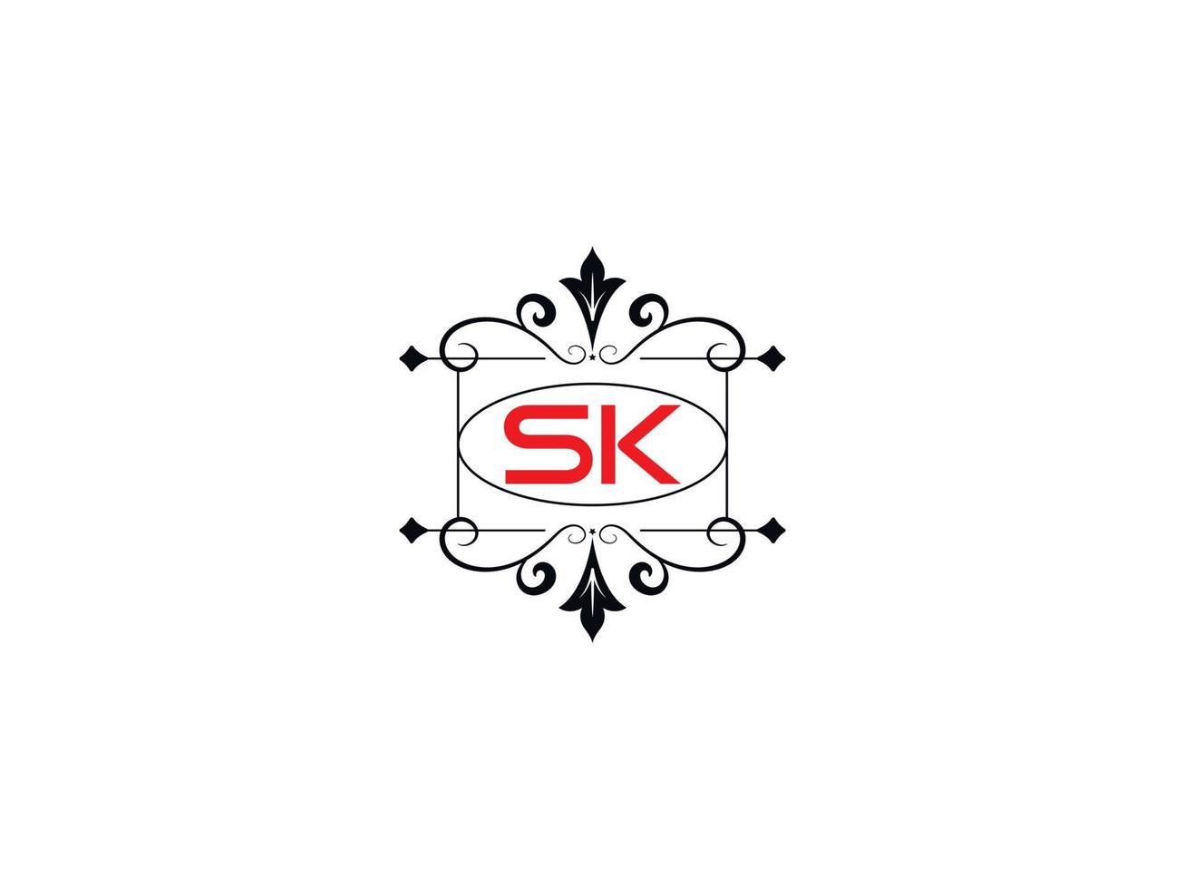 Alphabet SK Logo Image, Creative SK Luxury Letter Logo Icon Vector