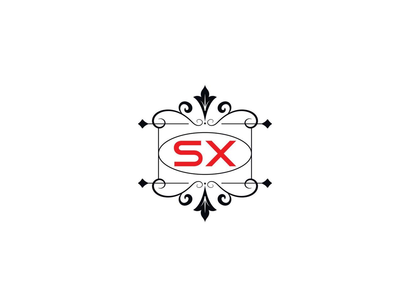 imagen del logotipo del alfabeto sx, vector de icono del logotipo de la letra de lujo creative sx