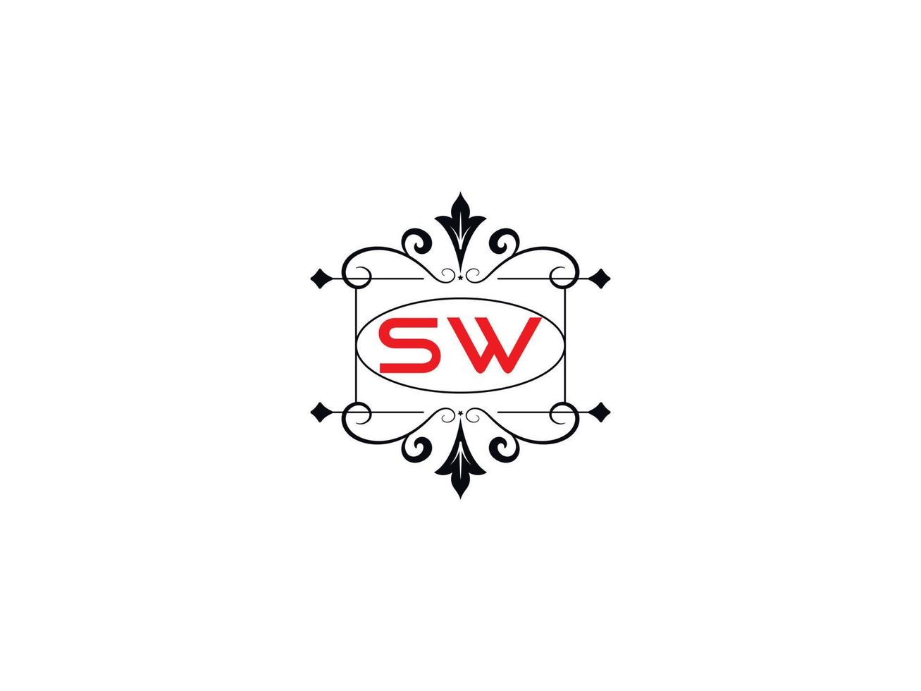 Alphabet Sw Logo Image, Creative SW Luxury Letter Logo Icon Vector