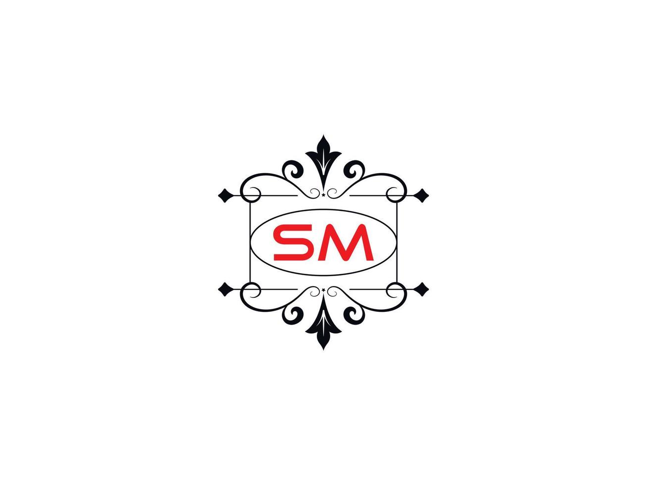 imagen del logotipo del alfabeto sm, vector de icono del logotipo de la letra de lujo sm creativo