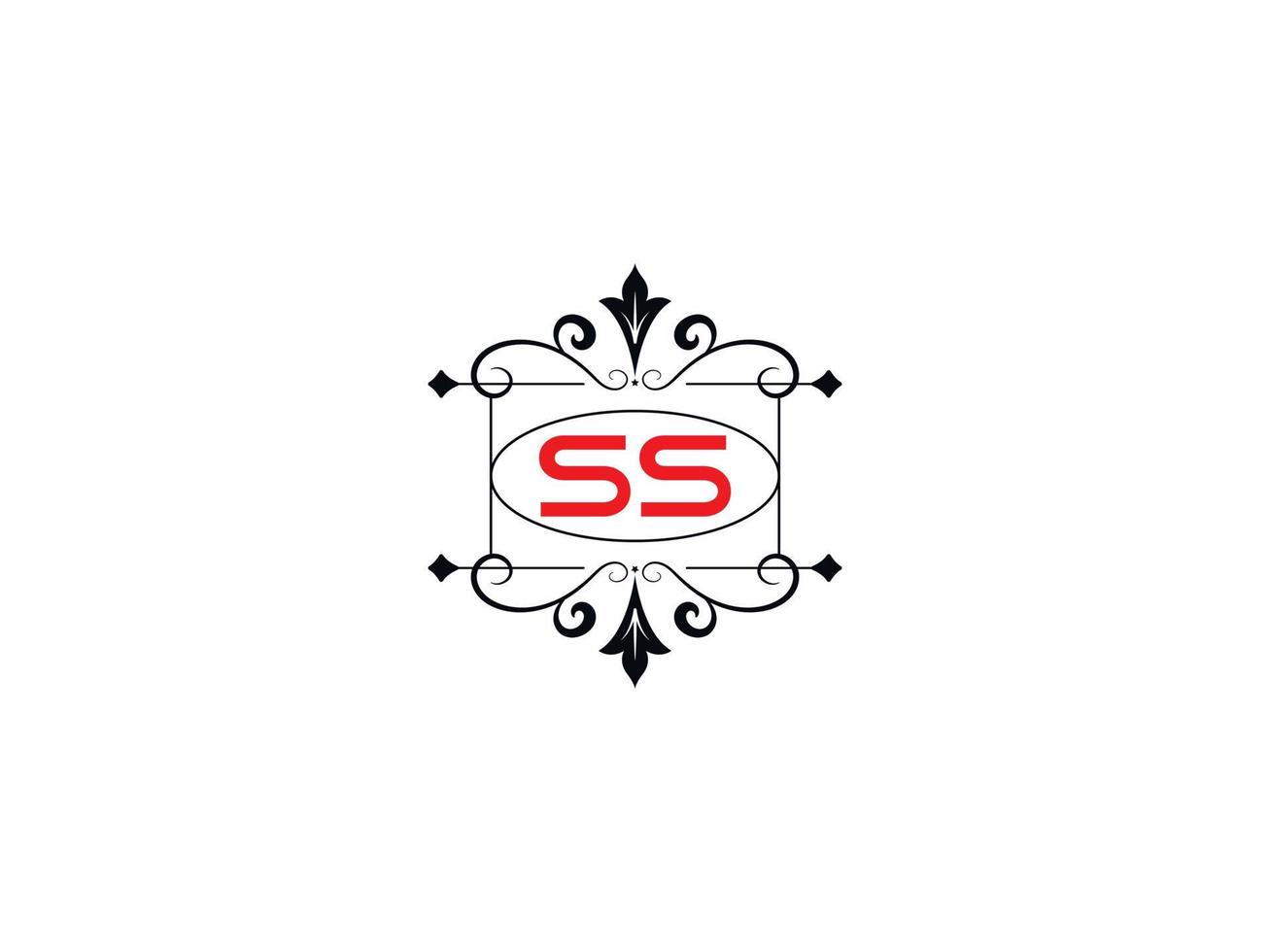 imagen del logotipo del alfabeto ss, vector de icono del logotipo de la letra de lujo ss creativo