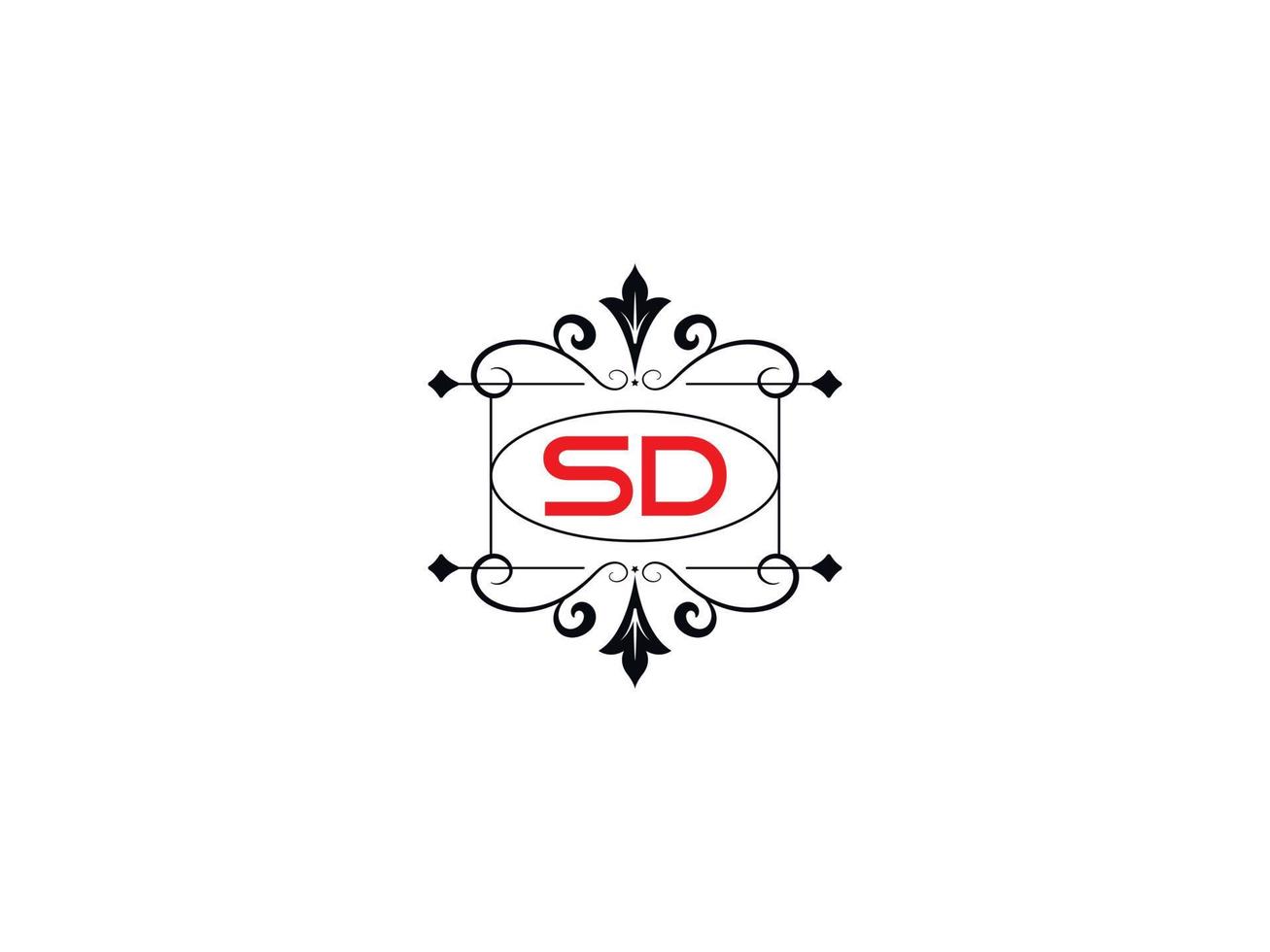 Alphabet Sd Logo Image, Creative SD Luxury Letter Logo Icon Vector