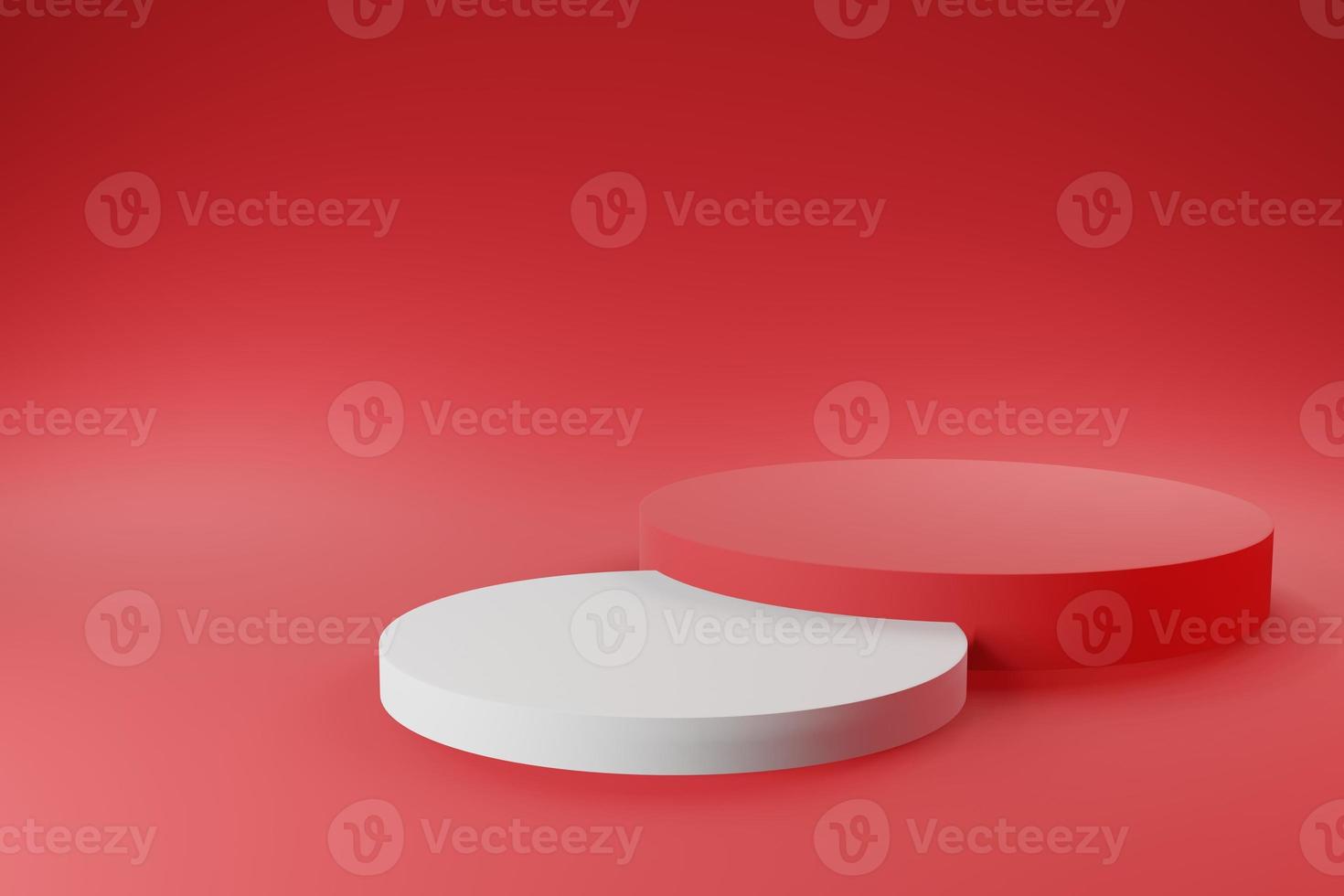 3d red cylinder red minimal studio background illustration of 3d geometric object photo