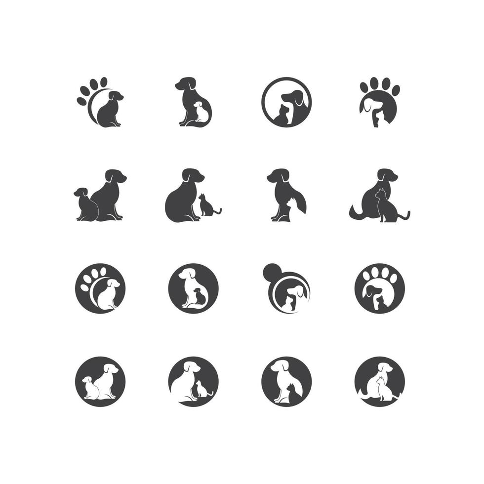 ilustración de vector de logotipo de silueta de tienda de mascotas