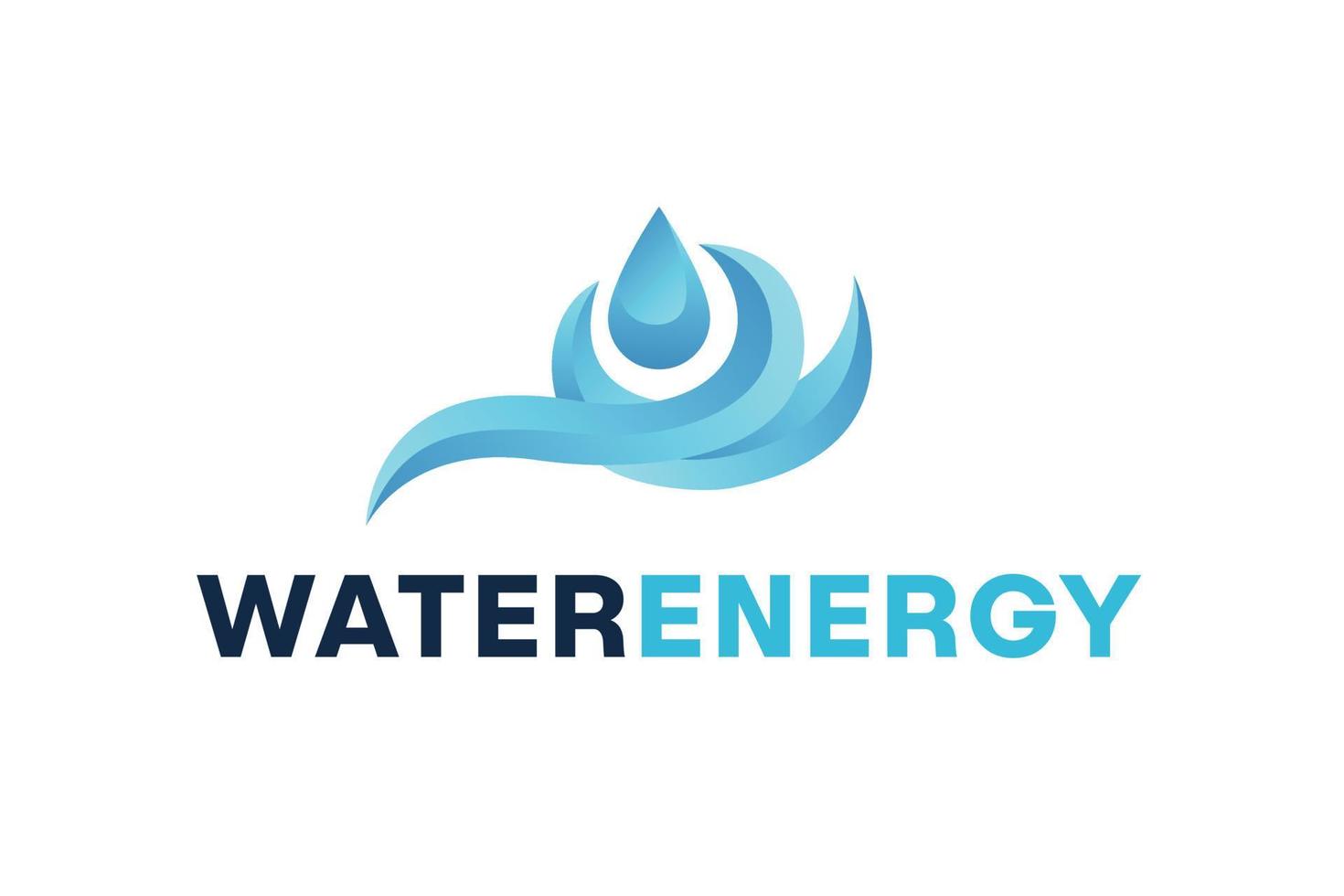 diseño moderno de logotipo de gota y onda de agua vector