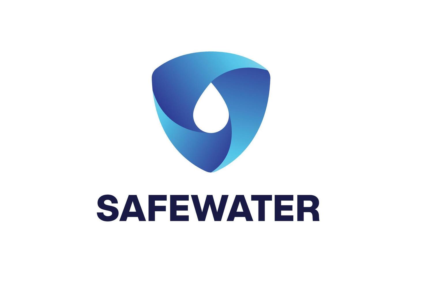 Water and Shield Logo Design vector