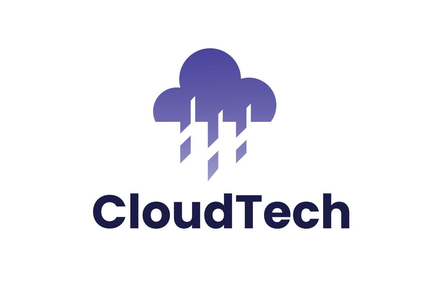 diseño de logotipo de tecnología de computación en la nube vector