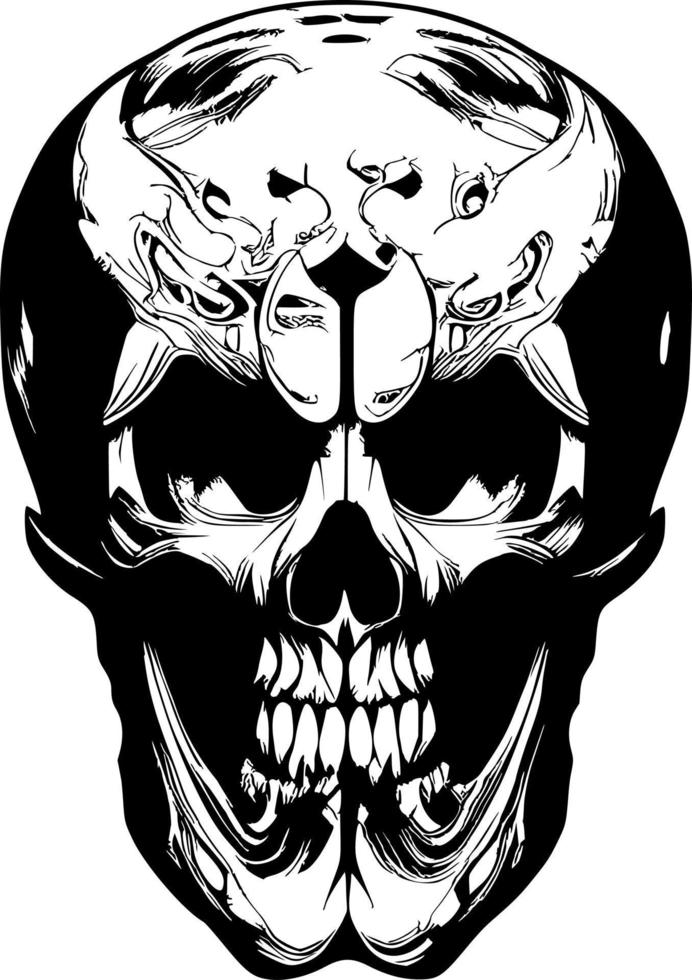 vector illustration of skull cartoon