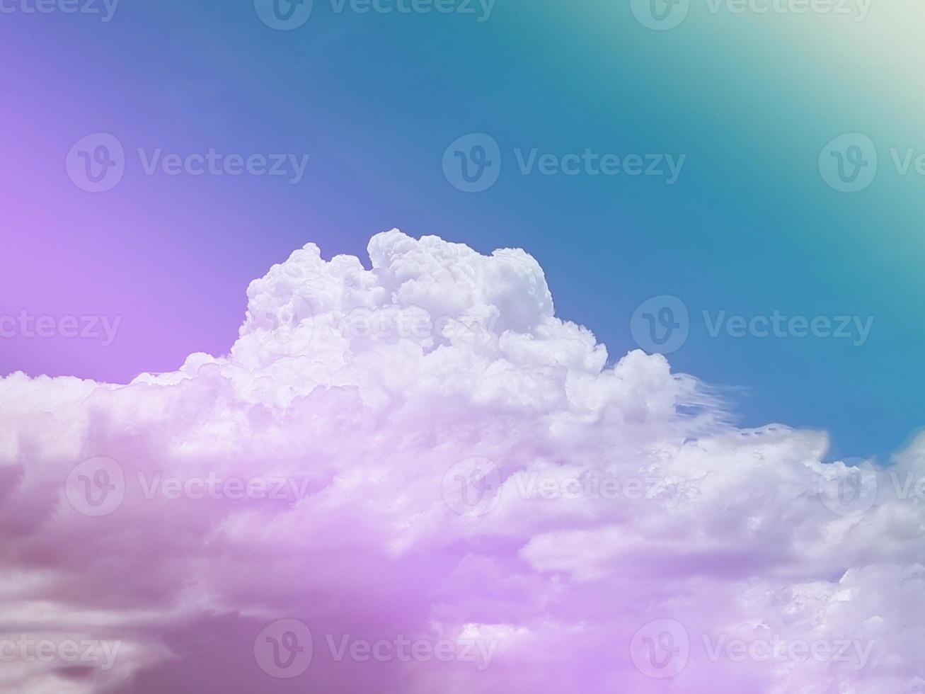 beauty sweet pastel blue violet   colorful with fluffy clouds on sky. multi color rainbow image. abstract fantasy growing light photo
