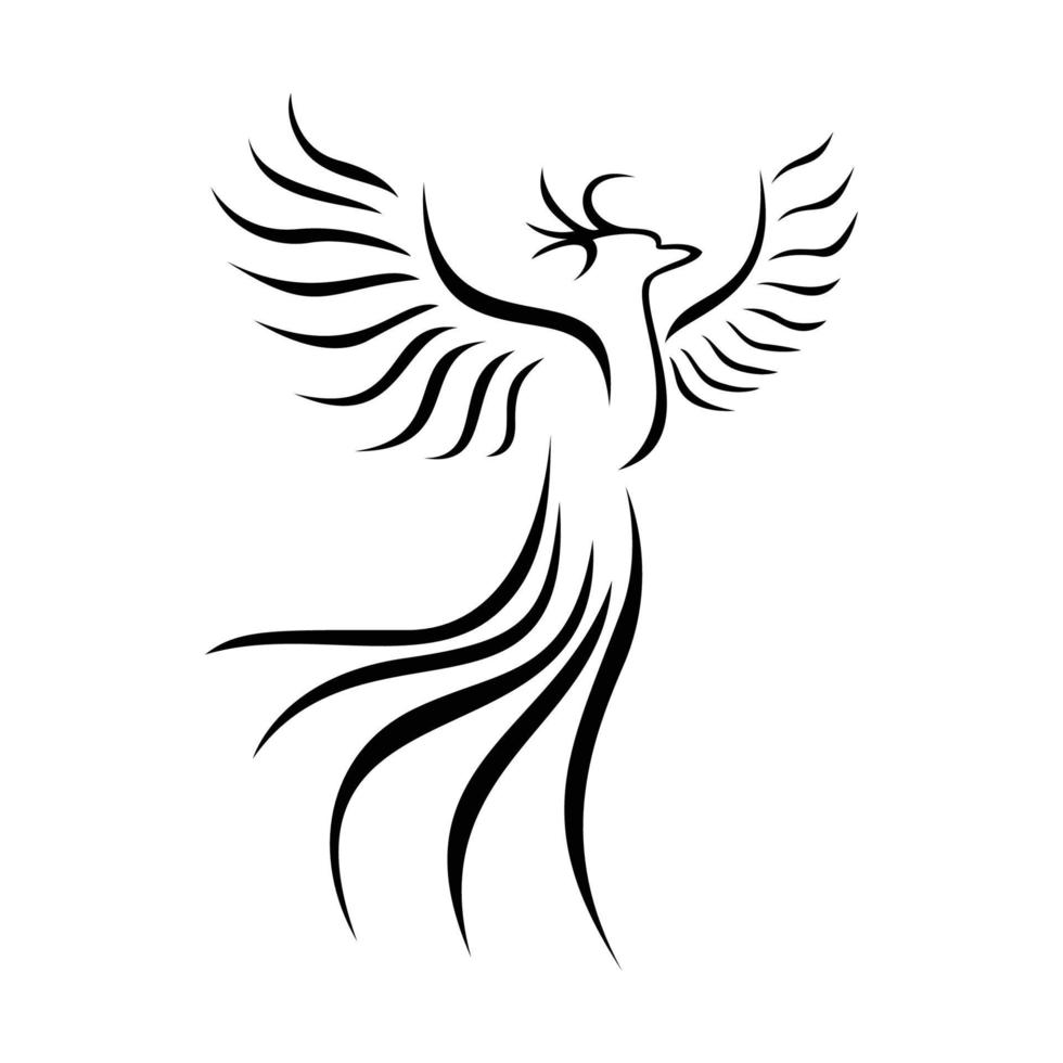 phoenix silhouette design. fire bird in mythology. vector