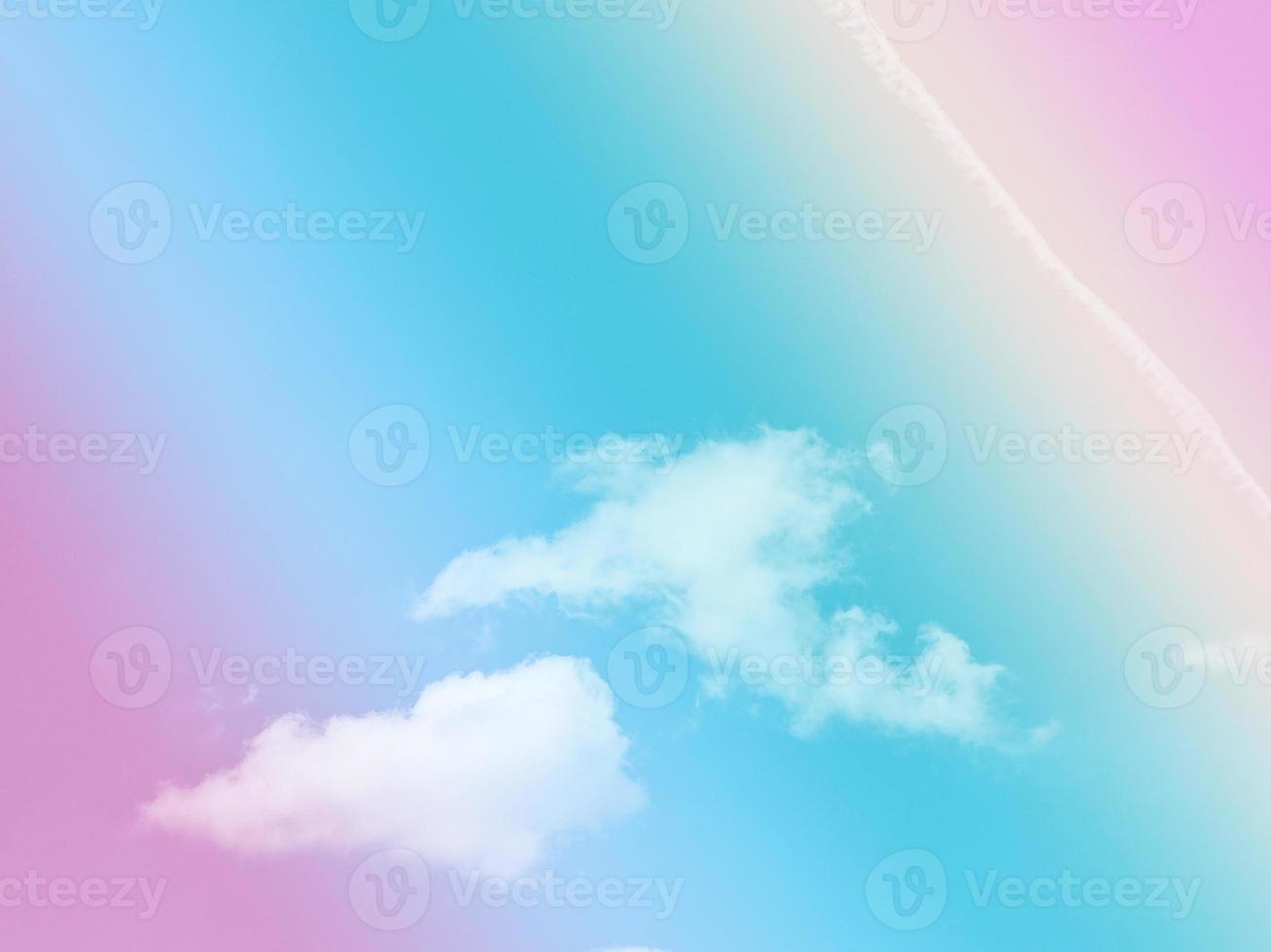 beauty sweet pastel blue violet     colorful with fluffy clouds on sky. multi color rainbow image. abstract fantasy growing light photo