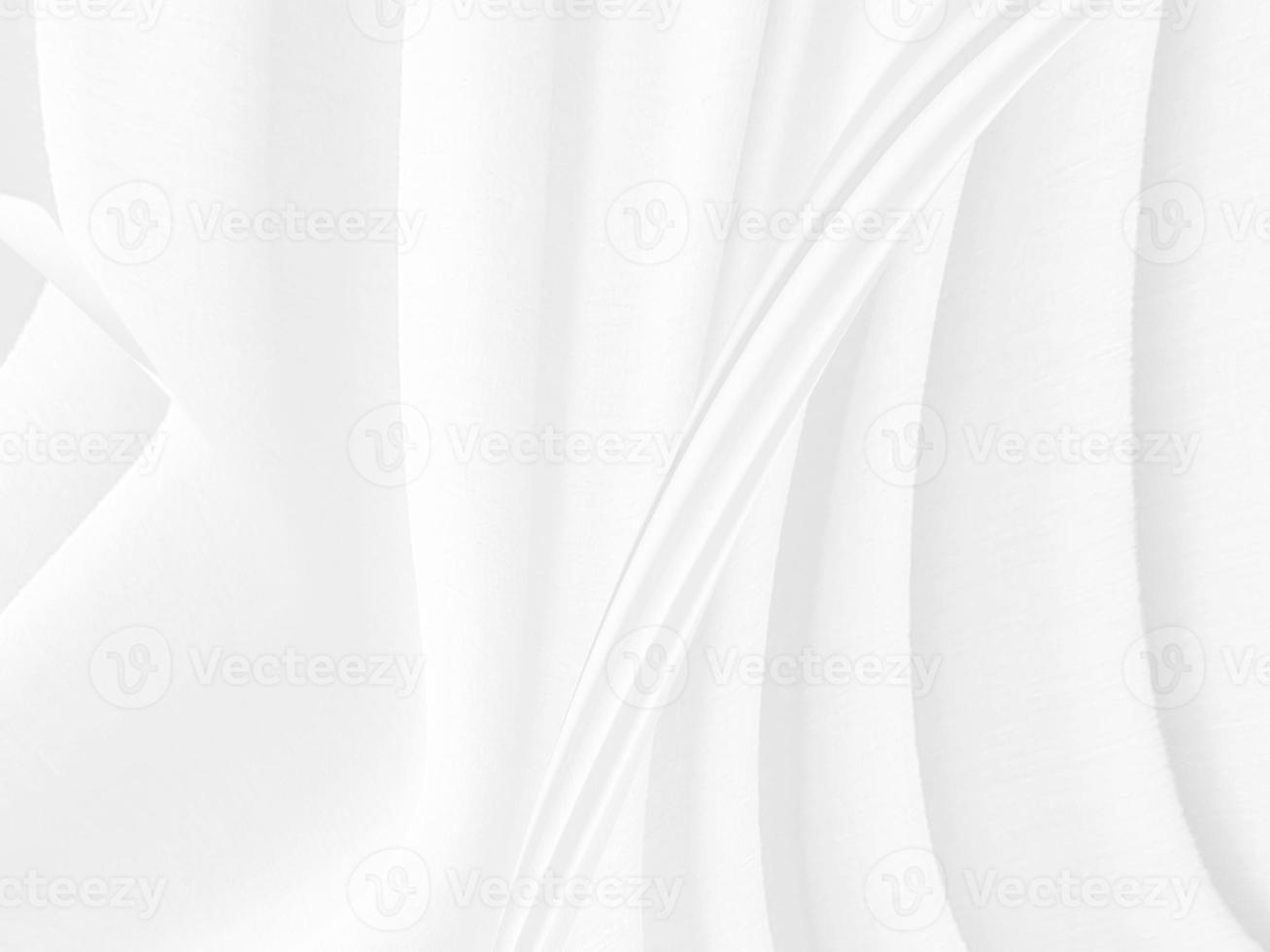 Clean smooth curve woven beautiful soft fabric abstract shape decorative fashion textile silver white background photo