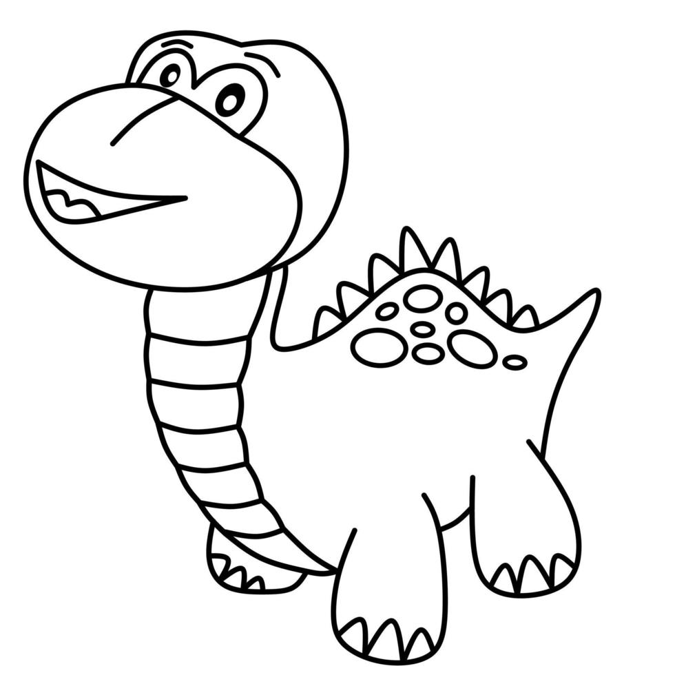 Cute dino for coloring pages vector