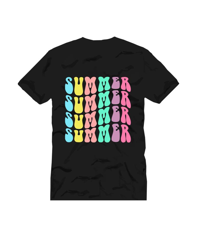 diseño de camiseta colorida de verano vector